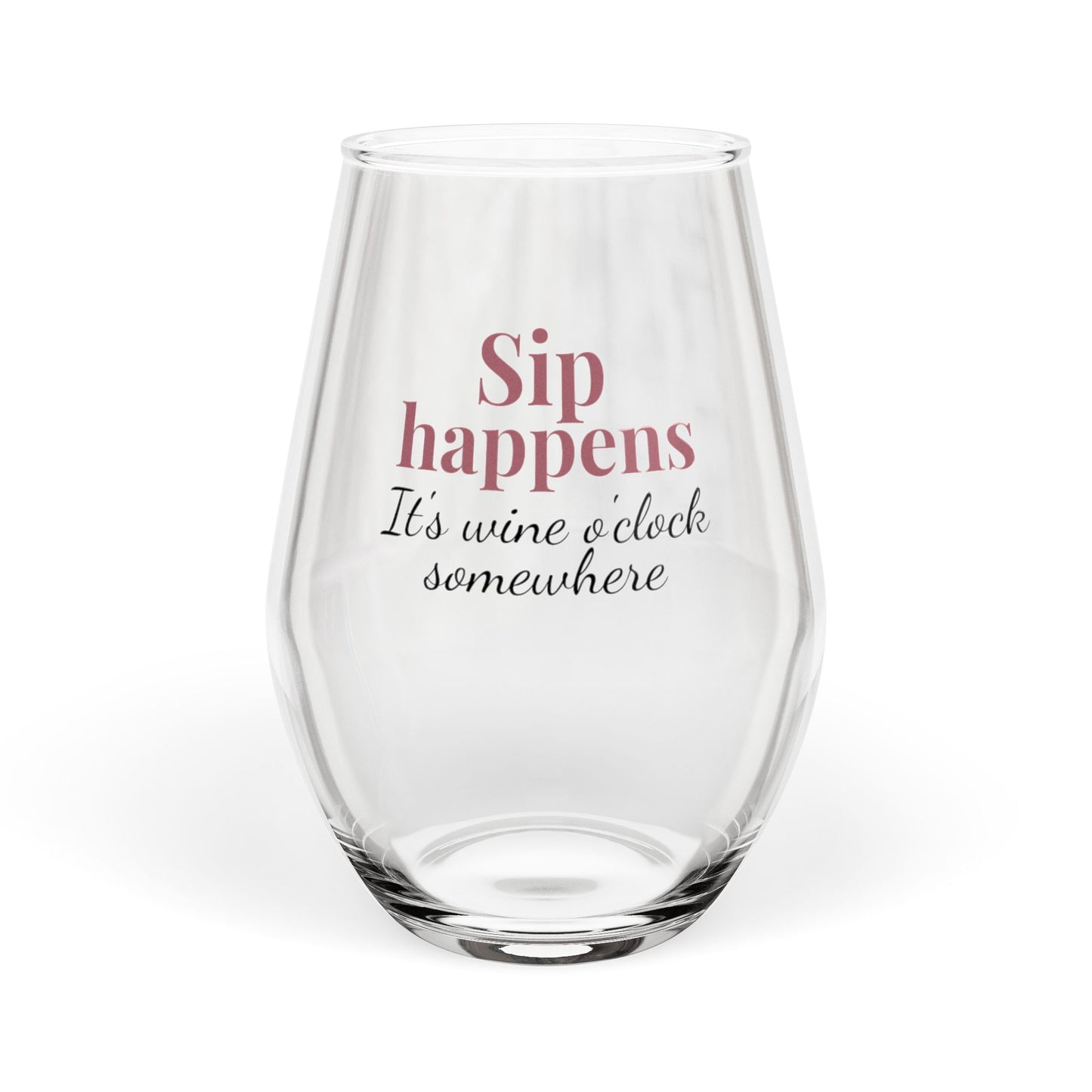 Stemless Sip Happens Wine Glass